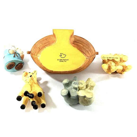 Hallmark Merry Miniatures Noah and Friends 1996 Story Time 5-Piece Set w/ Box - Picture 6 of 9